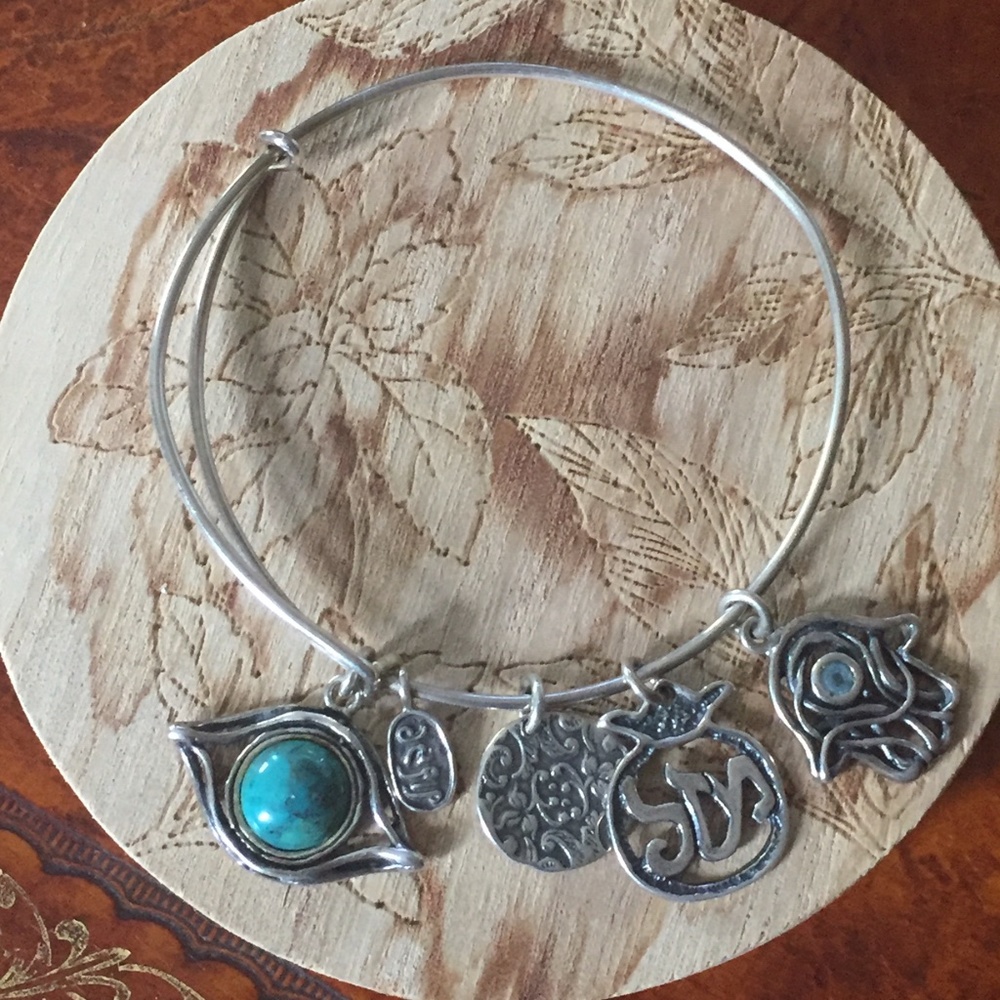 Adjustable Sterling Silver Charm Bracelet